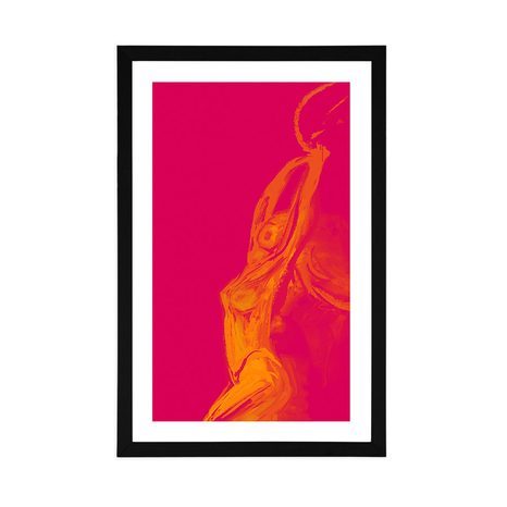 PLAKAT S PASPARTUOM BLISTAVA SILUETA ŽENE - ŽENE - PLAKATI