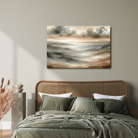 OBRAZ KRAJINA V MLZE A HNĚDÉ - OBRAZY PŘÍRODY A KRAJINY - OBRAZY