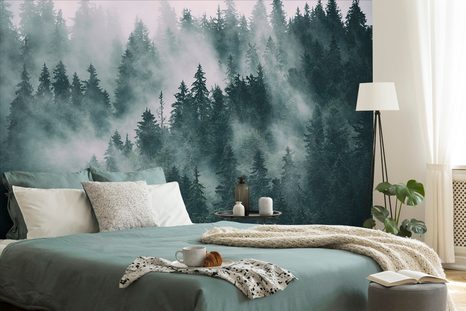 SELF ADHESIVE WALL MURAL FOREST IN THE FOG - WALLPAPERS - 🔥 TOTAL SALE 🔥