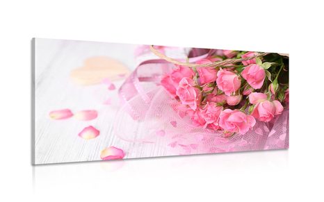 WANDBILD ROMANTISCHER ROSA ROSENSTRAUSS - STILLLEBEN-BILDER - BILDER