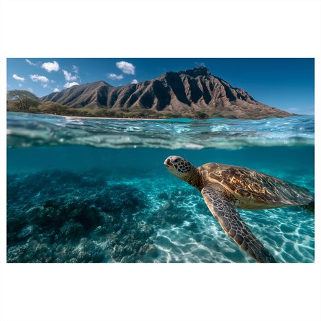 WANDBILD MEERESSCHILDKRÖTE IM OZEAN - WANDBILDER MEERESTIERE - BILDER