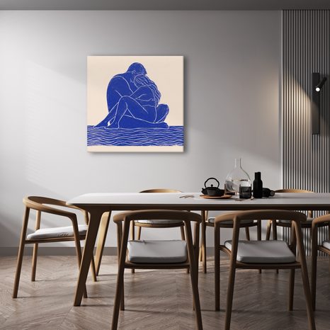 TABLEAU SUR TOILE – UNION TENDRE DE DEUX CORPS - TABLEAUX D'AMOUR - TABLEAUX