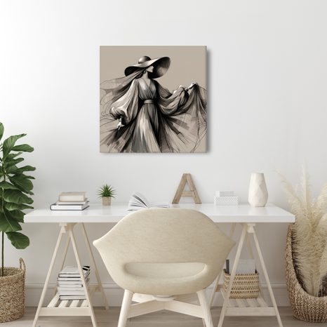 WANDBILD FRAU IM FLIESSENDEN KLEID - WANDBILDER FRAUEN - BILDER