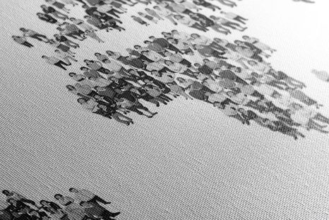 PARAFA KÉP VILÁG TÉRKÉP SZEMÉLYEKBŐL FEKETE FEHÉRBEN - PARAFA KÉPEK - KÉPEK