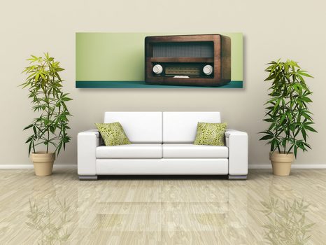 OBRAZ RETRO RÁDIO - VINTAGE A RETRO OBRAZY - OBRAZY