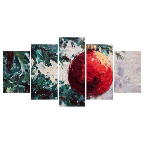 5-DÍLNÝ OBRAZ DETAIL VÁNOČNÍHO STROMKU - VÁNOČNÍ A ZIMNÍ OBRAZY - OBRAZY