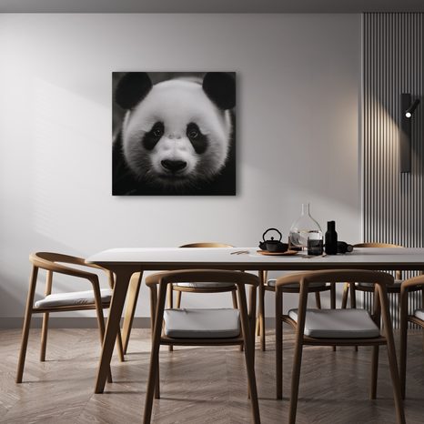 WANDBILD PANDA AUF SCHWARZEM HINTERGRUND - BILDER TIERE - BILDER