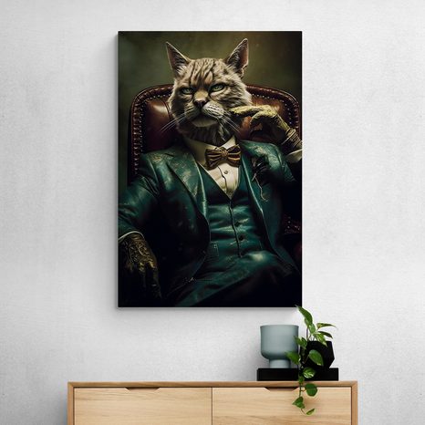 STAMPA SU TELA – GANGSTER ANIMALE GATTO - QUADRI DI GANGSTER ANIMALI - STAMPE E QUADRI