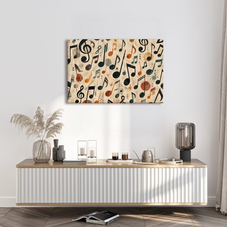 WANDBILD VINTAGE NOTENSYMPHONIE - MUSIKBILDER - BILDER