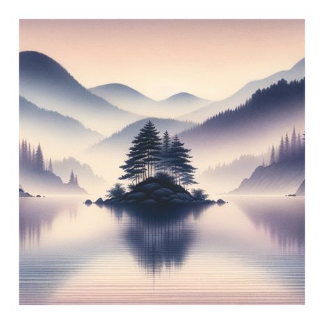 OBRAZ JEZERO A MLŽNÉ HORY - OBRAZY JEZERA - OBRAZY