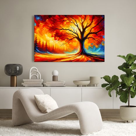 OBRAZ STROM ŽIVOTA V PLAMENECH - OBRAZY STROMY ŽIVOTA - OBRAZY
