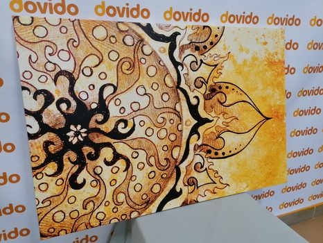 КАРТИНА НА ПЛАТНО – МАНДАЛА С ВИНТИДЖ НОТКА - ФЪН ШУЙ КАРТИНИ - КАРТИНИ