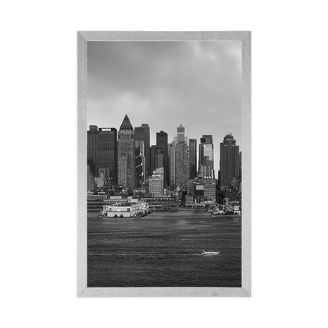 PLAGÁT JEDINEČNÝ NEW YORK V ČIERNOBIELOM PREVEDENÍ - ČIERNOBIELE - PLAGÁTY
