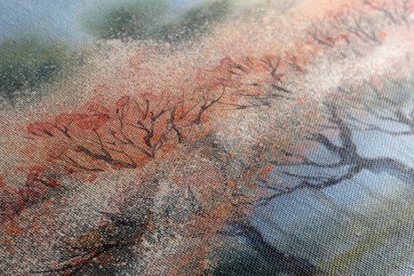 STAMPA SU TELA – ALBERI IN FIORE IN ACQUERELLO - QUADRI DI NATURA E PAESAGGIO - STAMPE E QUADRI