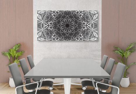 OBRAZ ČERNOBÍLÁ ROZETA - ČERNOBÍLÉ OBRAZY - OBRAZY