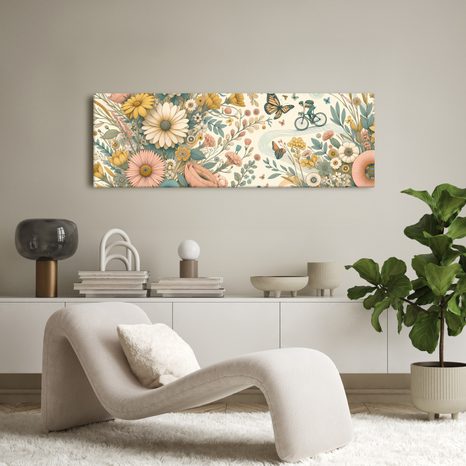 OBRAZ BICYKEL A MOTÝLE NA LÚKE - OBRAZY POLIA A LÚKY - OBRAZY