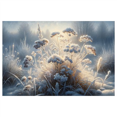 OBRAZ NÁMRAZA NA KVĚTINÁCH - OBRAZY KVĚTŮ - OBRAZY