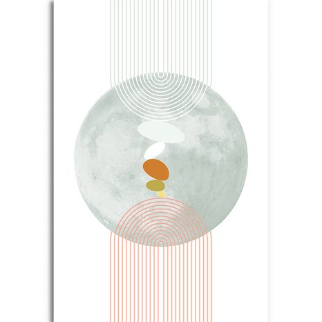 OBRAZ MODERNÍ KRUH S DUHOU MID-CENTURY - ABSTRAKTNÍ OBRAZY - OBRAZY