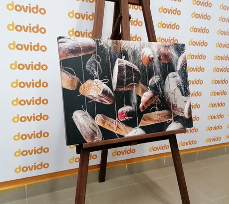 WANDBILD AM SEIL HÄNGENDES GEBÄCK - BILDER VON ESSEN UND GETRÄNKEN - BILDER