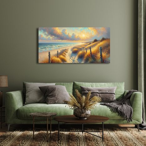 OBRAZ POBŘEŽÍ V TEPLÉM SVĚTLE - OBRAZY MOŘE A PLÁŽ - OBRAZY