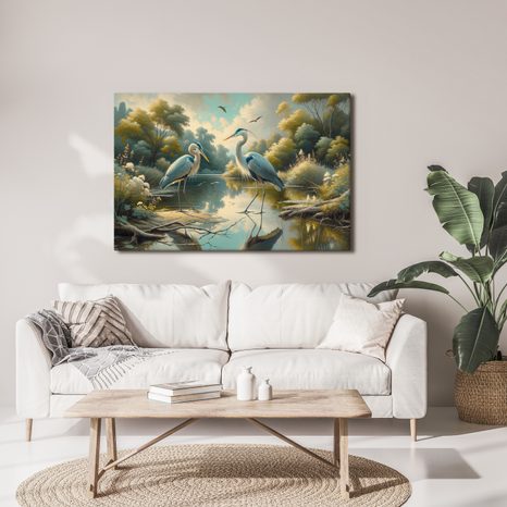OBRAZ VOLAVKY U VODY - OBRAZY PTÁCI - OBRAZY