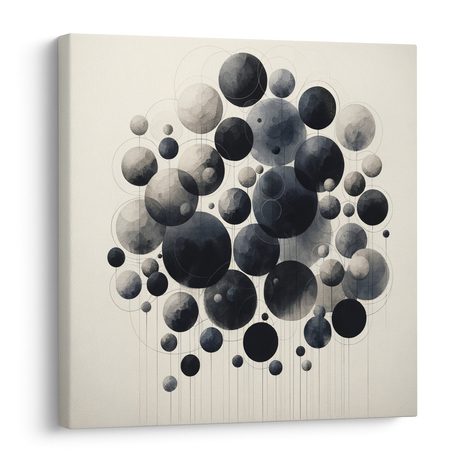 WANDBILD ABSTRAKTE KREISE IM RAUM - BILDER BÄUME DES LEBENS - BILDER