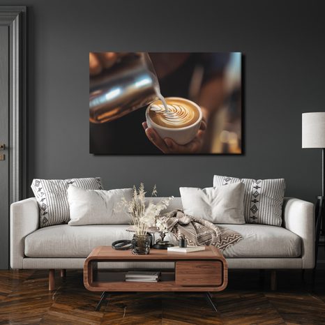 OBRAZ LATTE ART V ŠÁLKU - OBRAZY JÍDLA A NÁPOJE - OBRAZY