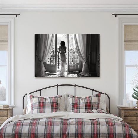 OBRAZ TICHÝ MOMENT NA BALKONĚ - OBRAZY ŽENY - OBRAZY