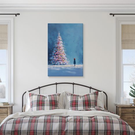 WANDBILD ZAUBERHAFTE NACHT MIT WEIHNACHTSBAUM - WEIHNACHTS- UND WINTERBILDER - BILDER