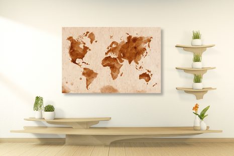 SLIKA ZEMLJEVID SVETA V RETRO IZVEDBI - SLIKE ZEMLJEVIDI - SLIKE