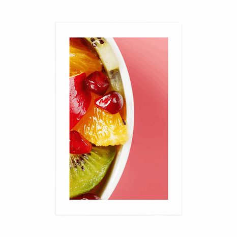 PLAKAT S PASPARTUOM LJETNA VOĆNA SALATA - S KUHINJSKIM MOTIVOM - PLAKATI