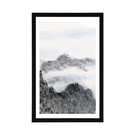 POSTER WITH MOUNT TRADITIONAL CHINESE LANDSCAPE PAINTING - NATURE - POSTERS