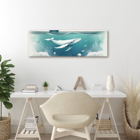 QUADRO SU TELA – BALENA TRANQUILLA SOTTO IL MARE - QUADRI DI BALENE - STAMPE E QUADRI