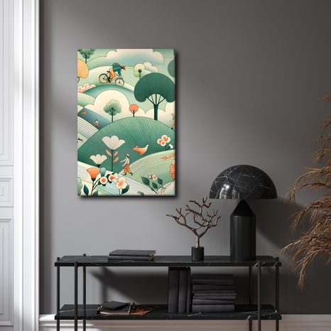 WANDBILD FRÜHLINGSTAG IN DER NATUR - WANDBILDER FELDER UND WIESEN - BILDER