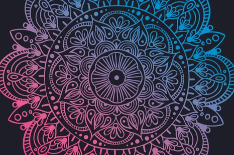 SAMOLEPÍCÍ TAPETA MANDALA NA TMAVÉM POZADÍ - SAMOLEPÍCÍ TAPETY - TAPETY