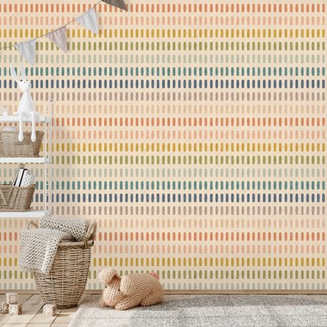 SAMOLJEPLJIVA FOTOTAPETA ŠARENE MINIMALISTIČKE PRUGE - TAPETE S UZORKOM - TAPETE