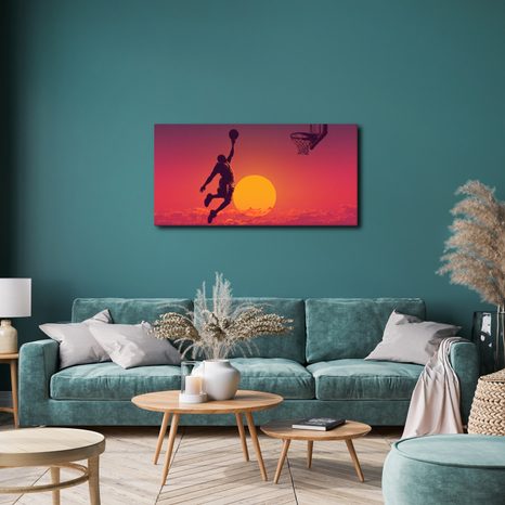 OBRAZ BASKETBALISTA V ZÁPADU SLUNCE - OBRAZY LIDÍ - OBRAZY