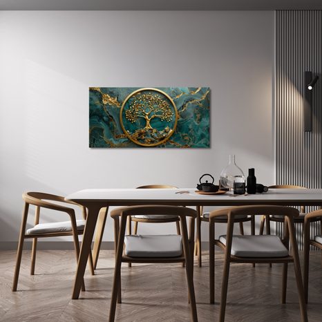 SLIKA ZLATNO STABLO ŽIVOTA NA SMARAGDU - SLIKE STABLA ŽIVOTA - SLIKE