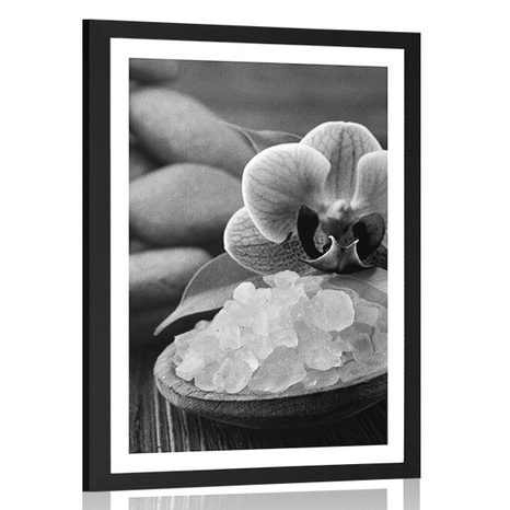 POSTER WITH MOUNT MAGIC OF WELLNESS IN BLACK AND WHITE - BLACK AND WHITE - POSTERS