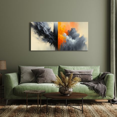 WANDBILD DYNAMISCHER KONTRAST DER ELEMENTE - WANDBILDER ABSTRAKTE FORMEN - BILDER