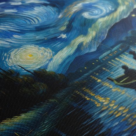 WANDBILD BOOT UNTER NACHTHIMMEL - BILDER VON NATUR UND LANDSCHAFT - BILDER