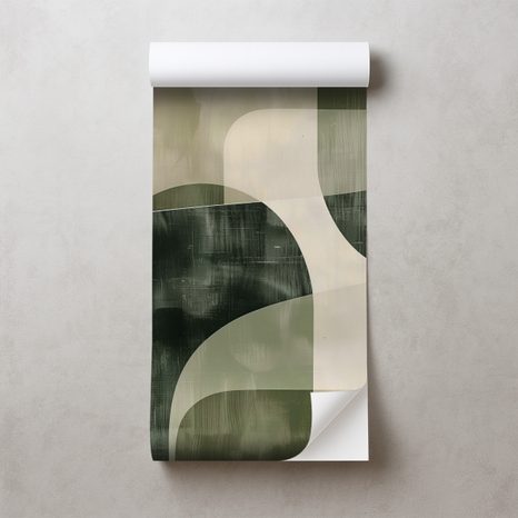 SAMOLEPIACA TAPETA ABSTRAKTNÉ ZELENÉ OBLÚKY - ABSTRAKTNÉ TAPETY - TAPETY