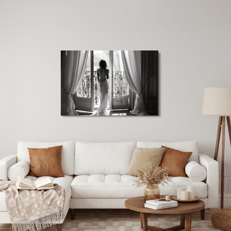 OBRAZ TICHÝ MOMENT NA BALKONĚ - OBRAZY ŽENY - OBRAZY