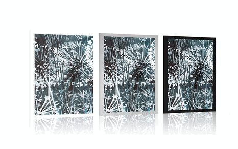 POSTER LÖWENZAHN MIT ABSTRAKTEN ELEMENTEN - BLUMEN - POSTER