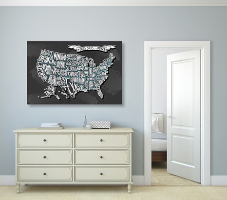 OBRAZ MODERNÍ MAPA USA - OBRAZY MAPY - OBRAZY