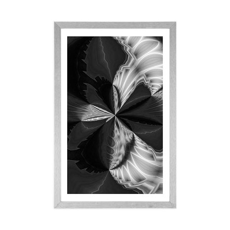 POSTER CU PASSEPARTOUT ABSTRACȚIE ARTISTICĂ ÎN DESIGN ALB-NEGRU - ALB-NEGRU - POSTERE