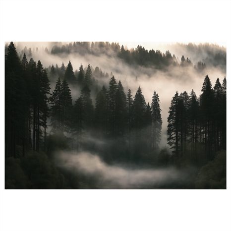 CANVASTAVLA TYST SKOG I DIMMA - TAVLOR MED SKOG - TAVLOR