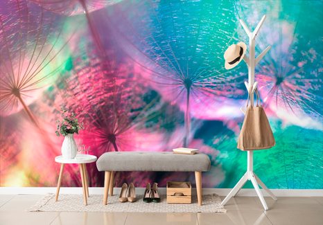 SAMOLEPÍCÍ TAPETA PAMPELIŠKA V PASTELOVÝCH BARVÁCH - SAMOLEPÍCÍ TAPETY - TAPETY