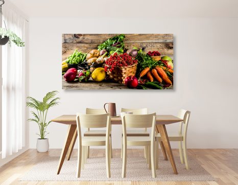 CANVAS PRINT FRESH FRUITS AND VEGETABLES - PICTURES - 🔥 TOTAL SALE 🔥