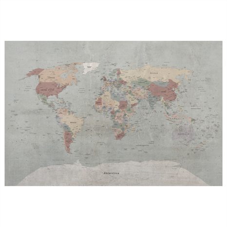 OBRAZ NA KORKU BÉŽOVO HNĚDÁ VINTAGE MAPA SVĚTA - PICTURES ON CORK - PICTURES